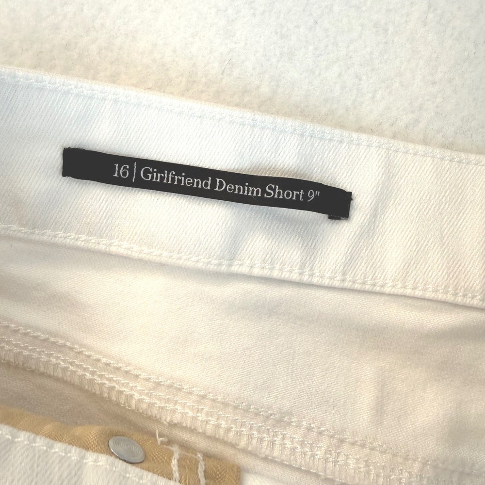 Talbots Girlfriend Denim Shorts 16 White 9" Inseam Stretch Cuffed Mid Rise - Picture 6 of 12
